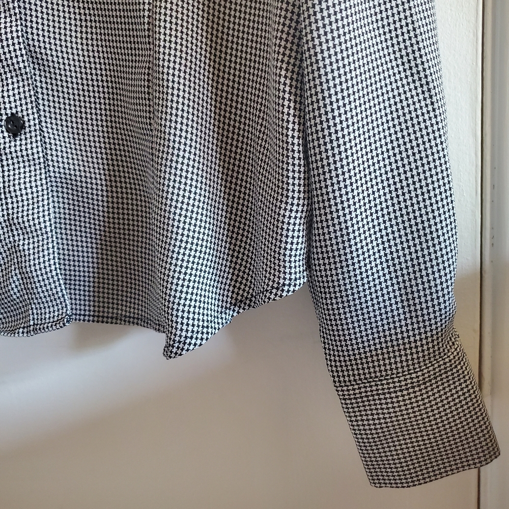 Y2K The Limited Women's Houndstooth Button Up Top Size XL Career Preppy Academia - Picture 3 of 12